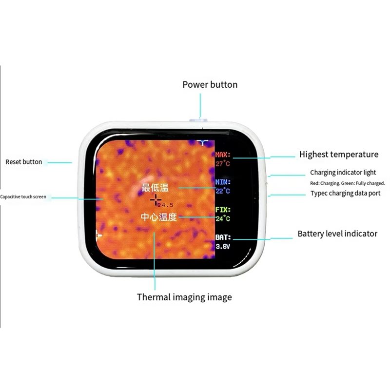 Underfloor Heating Thermal Detector - ABVG-320 X 240 อุปกรณ์ตรวจจับภาพความร้อนแบบพกพาขนาดเล็กพร้อมหน้าจอสัมผัส สำหรับตรวจจับอุณหภูมิและความรั่วไหลของระบบทำความร้อนใต้พื้น