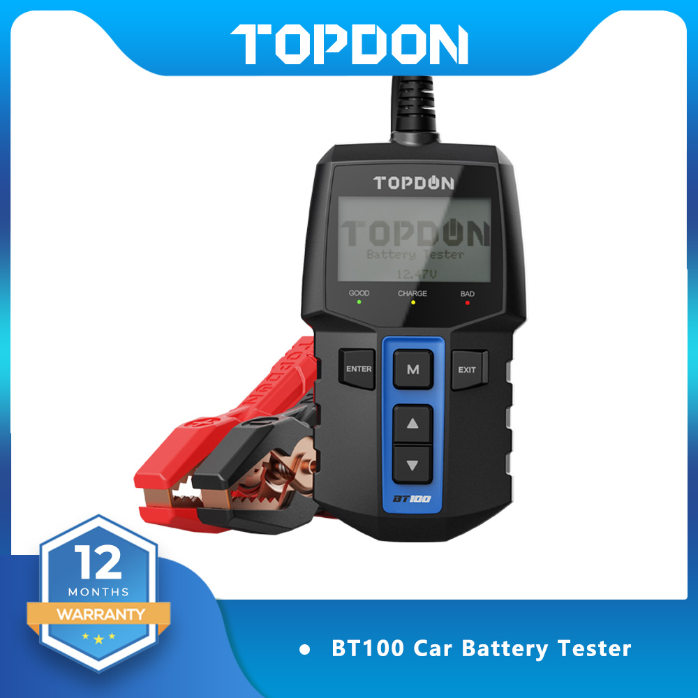 Topdon Tc001 Thermal Camera - TOPDON BT100 12V เครื่องทดสอบแบตเตอรี่รถยนต์ดิจิตอลการวินิจฉัยยานยนต์เครื่องทดสอบแบตเตอรี่เครื่องวิเคราะห์รถ Cranking ชาร์จเครื่องสแกนเนอร์เครื่องมือ
