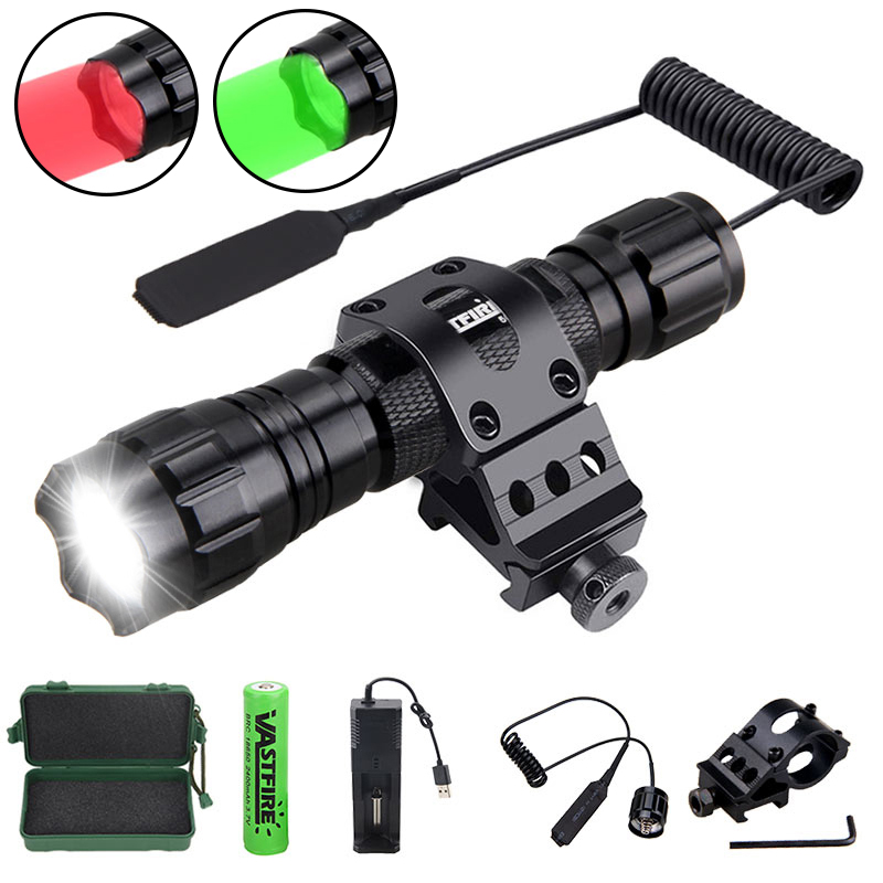 Hunting Thermal Imaging Scope - ยุทธวิธีการล่าสัตว์ไฟฉายสีขาว/สีแดง/สีเขียวไฟฉาย LED ปืนอาวุธ + ปืนไรเฟิลขอบเขต Airsoft