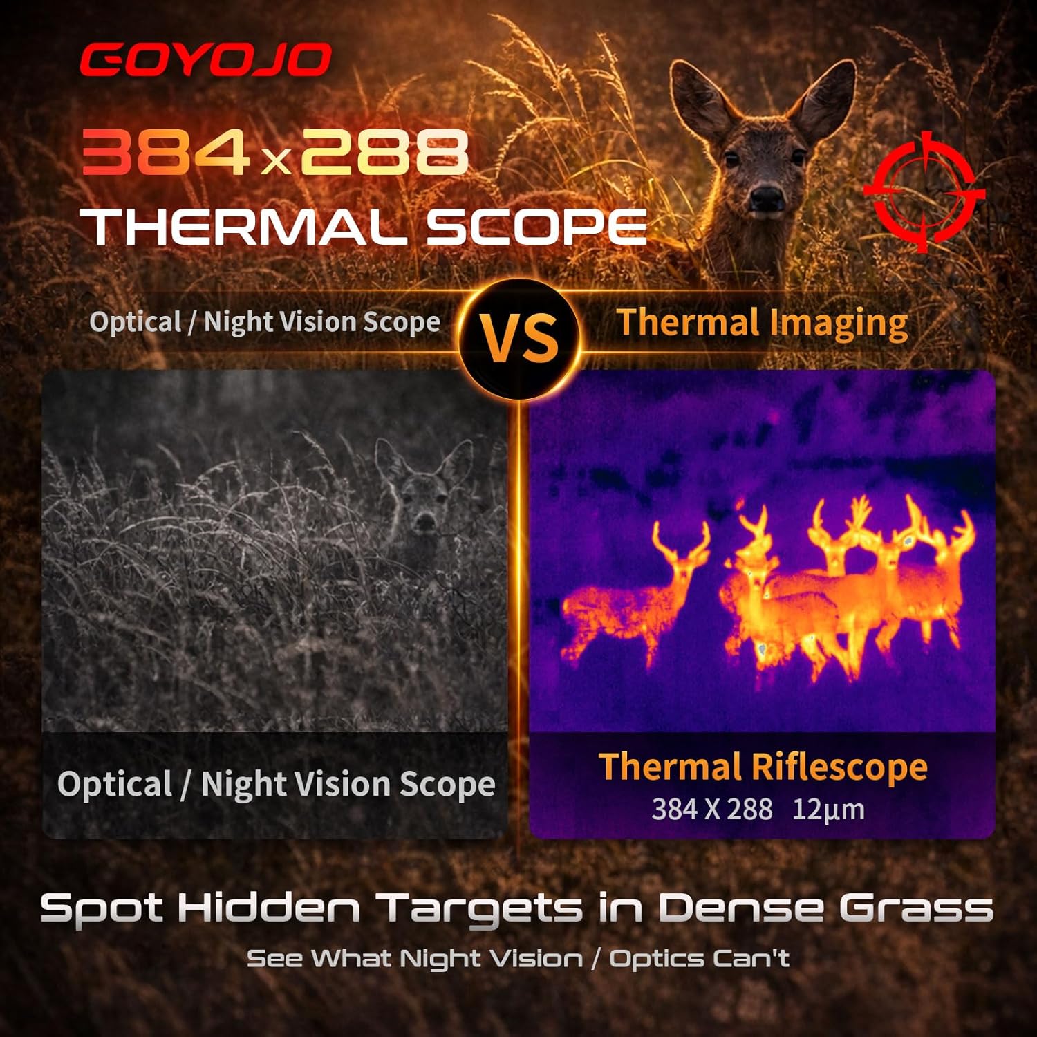 Hunting Thermal Imaging Scope - กล้องส่องทางไกลแบบใช้ความร้อน GOYOJO รุ่น 384x288 พร้อมระบบภาพความร้อน ระยะการใช้งาน